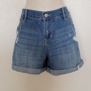 Distressed Boyfriend Denim Shorts for Women
